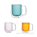 heat resistant double wall glass cup for home